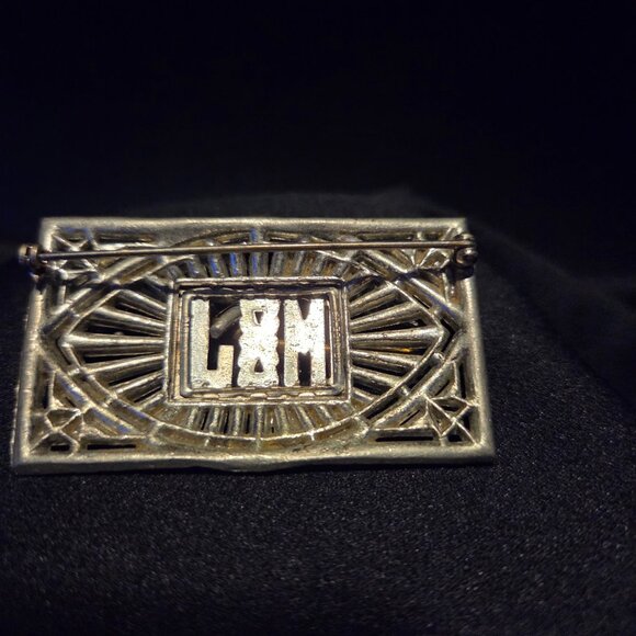 ✨ Vintage Art Deco Style Marcasite Brooch Pin (Signed LBH) - Picture 4 of 5